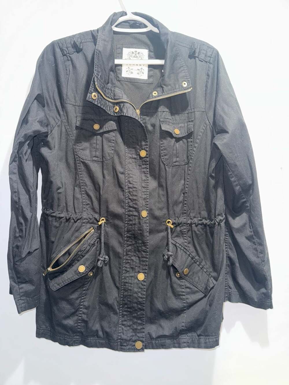Made By Johnny Women's WJC643 Utility Anorak Parka Jacket with Drawstring Waist
